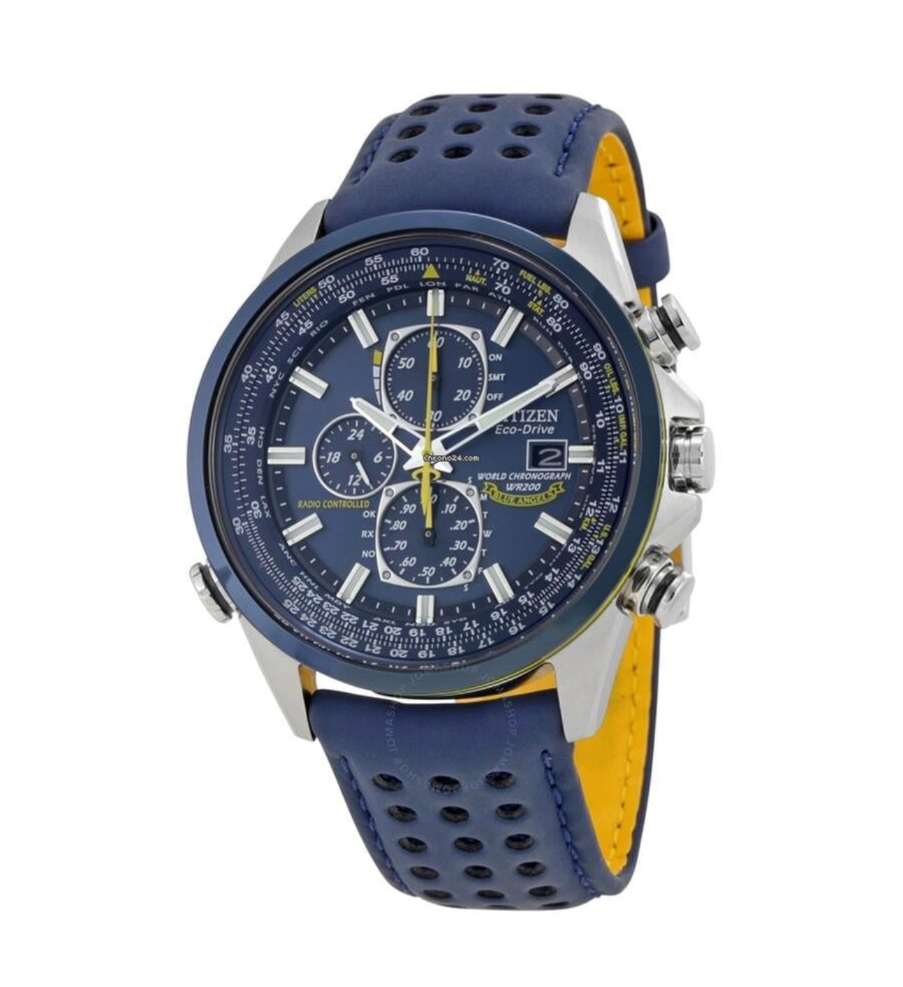 ساعة الملاك الأزرق بسوار جلدي